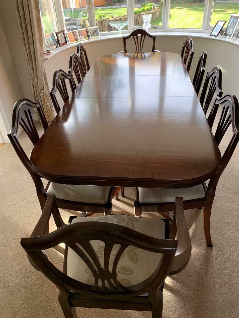 Mahogany Dining Table & 10 Chairs – Fabulous Condition! | In Chelmsford,  Essex | Gumtree Throughout Current Chelmsford 3 Piece Dining Sets (View 10 of 20)