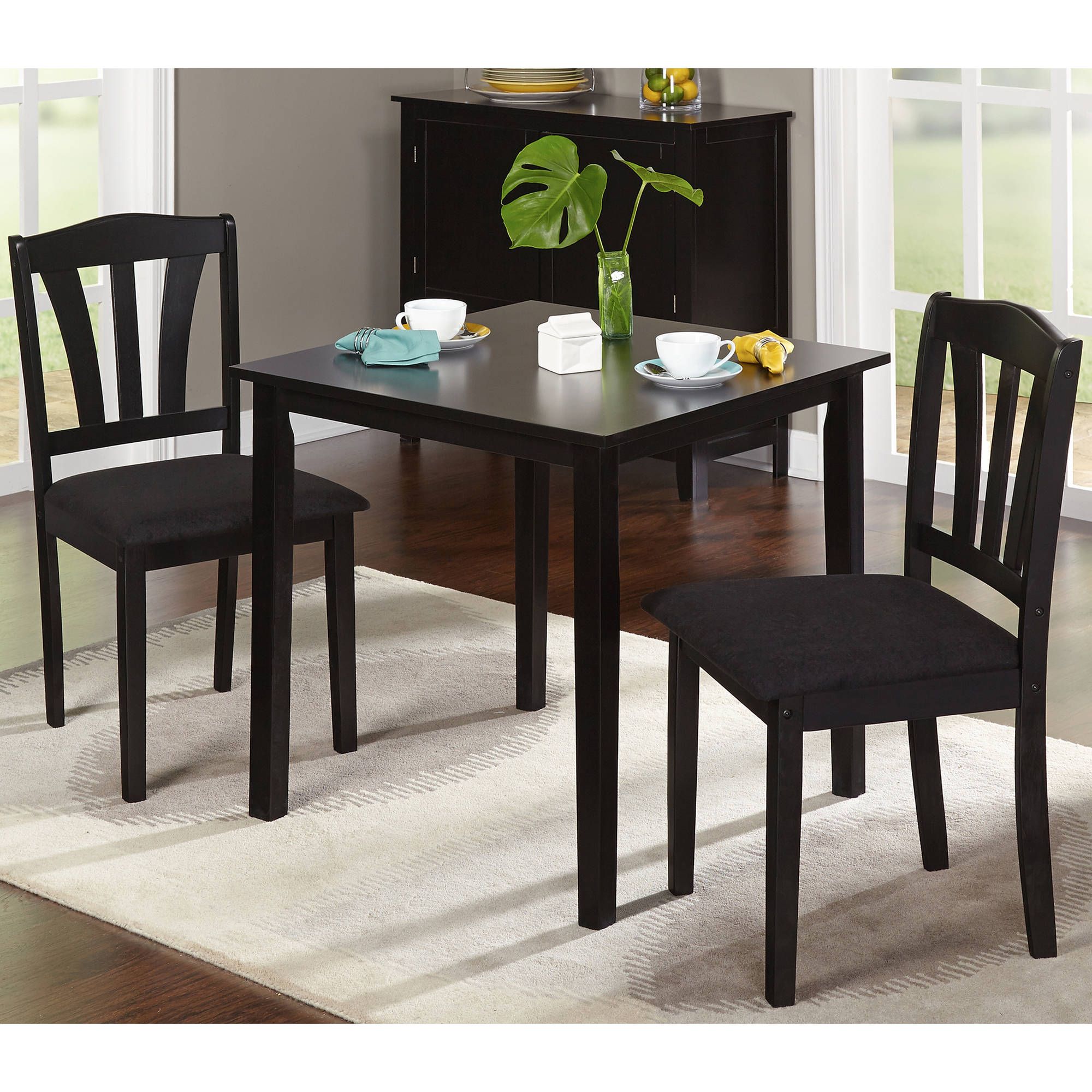 Metropolitan 3 Piece Dining Set Multiple Finishes Regarding Most Up To Date 3 Piece Dining Sets 