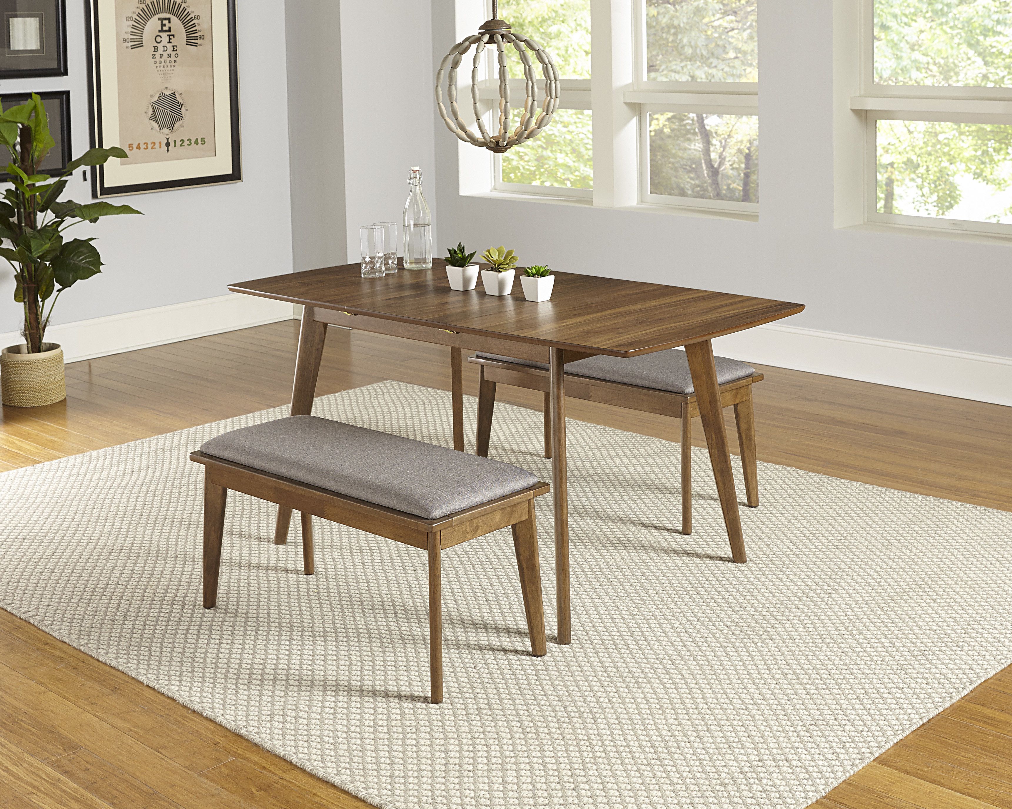 Rockaway 3 Piece Extendable Solid Wood Dining Set For Newest Kerley 4 Piece Dining Sets (View 5 of 20)