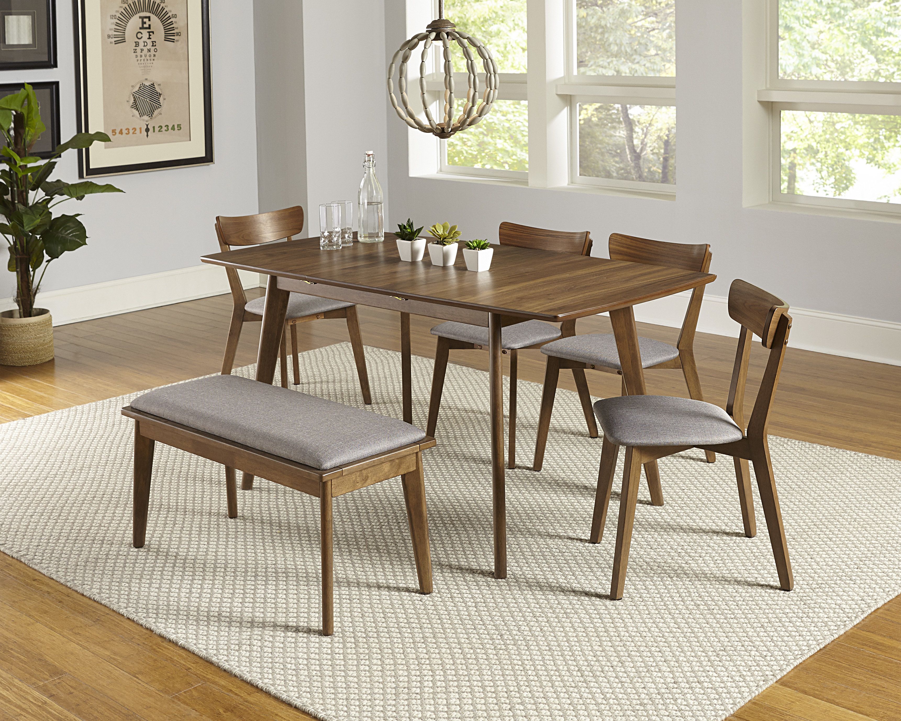 Rockaway 6 Piece Extendable Solid Wood Dining Set Intended For 2018 Kerley 4 Piece Dining Sets (View 8 of 20)