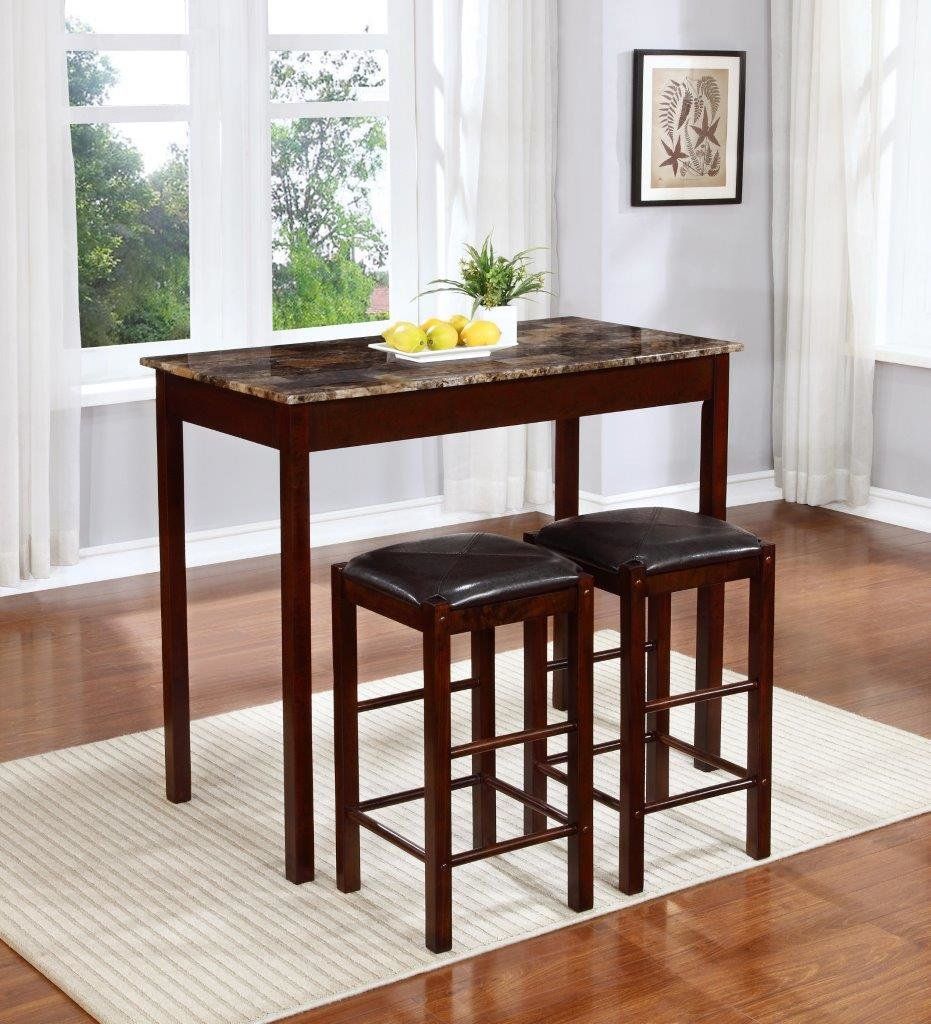 Rockford 3 Piece Faux Marble Counter Height Pub Table Set Pertaining To Latest Askern 3 Piece Counter Height Dining Sets (Set Of 3) (View 4 of 20)