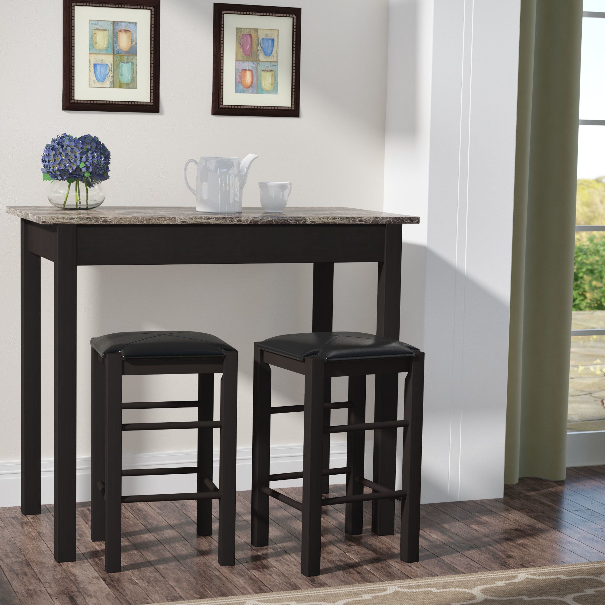Sheetz 3 Piece Counter Height Dining Set Within Most Recently Released Bettencourt 3 Piece Counter Height Dining Sets (View 12 of 20)
