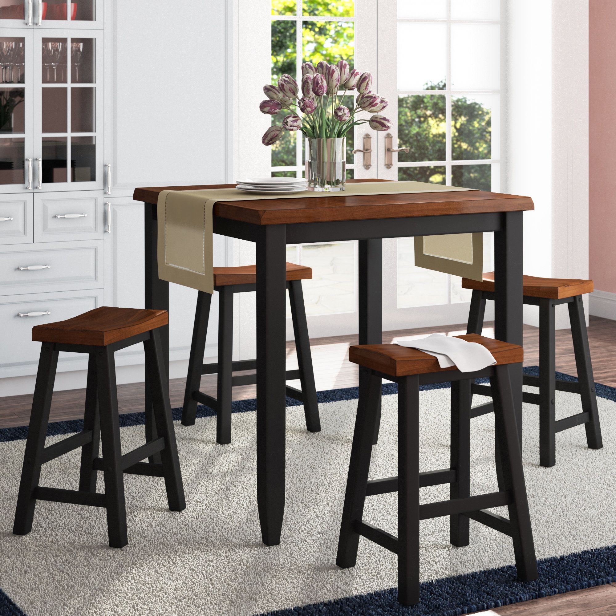 Simmons Casegoods Ruggerio 5 Piece Counter Height Pub Table Set Intended For 2018 Winsted 4 Piece Counter Height Dining Sets (View 10 of 20)