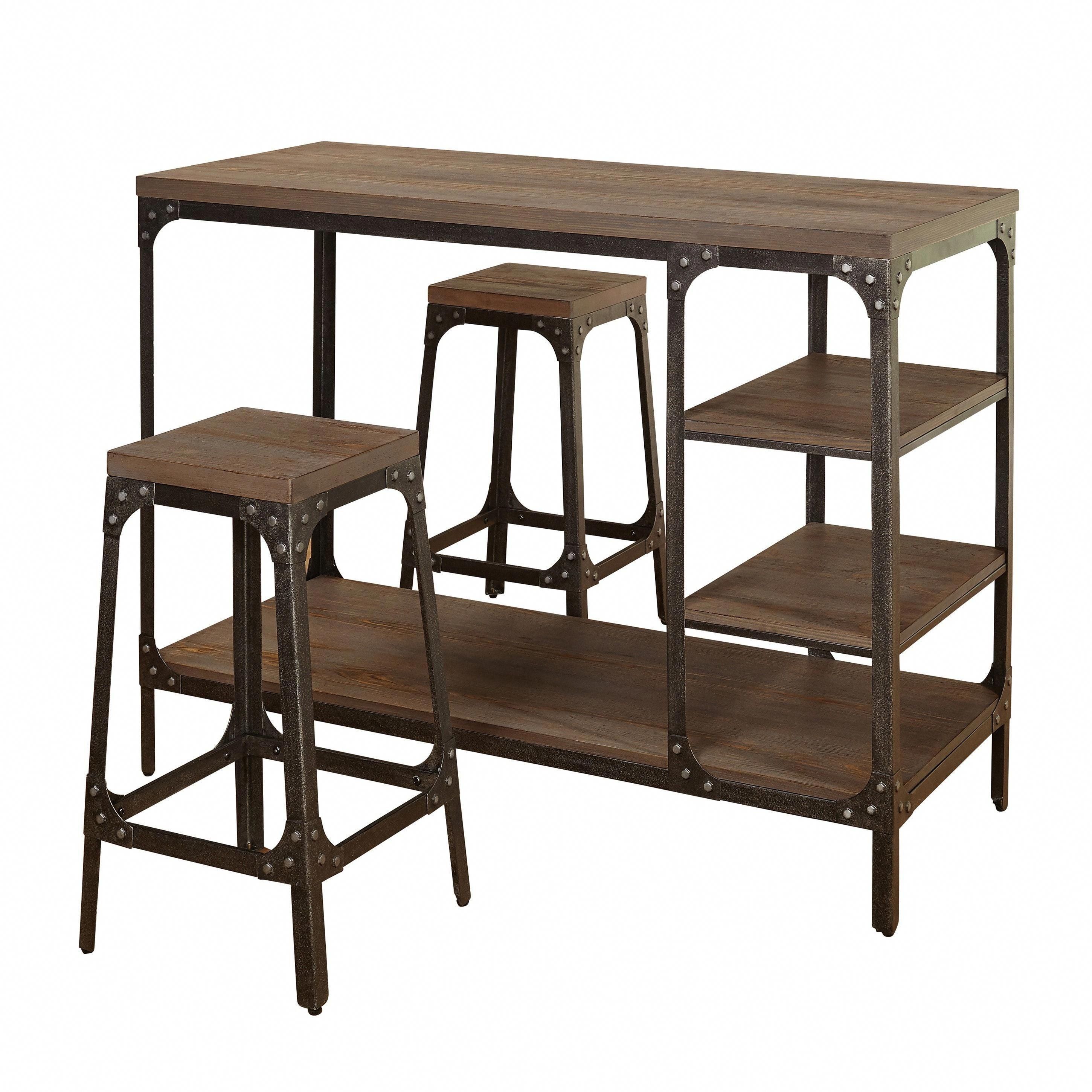 Simple Living Scholar Vintage Industrial 3 Piece Counter Height With Regard To Most Popular Kerley 4 Piece Dining Sets (View 7 of 20)