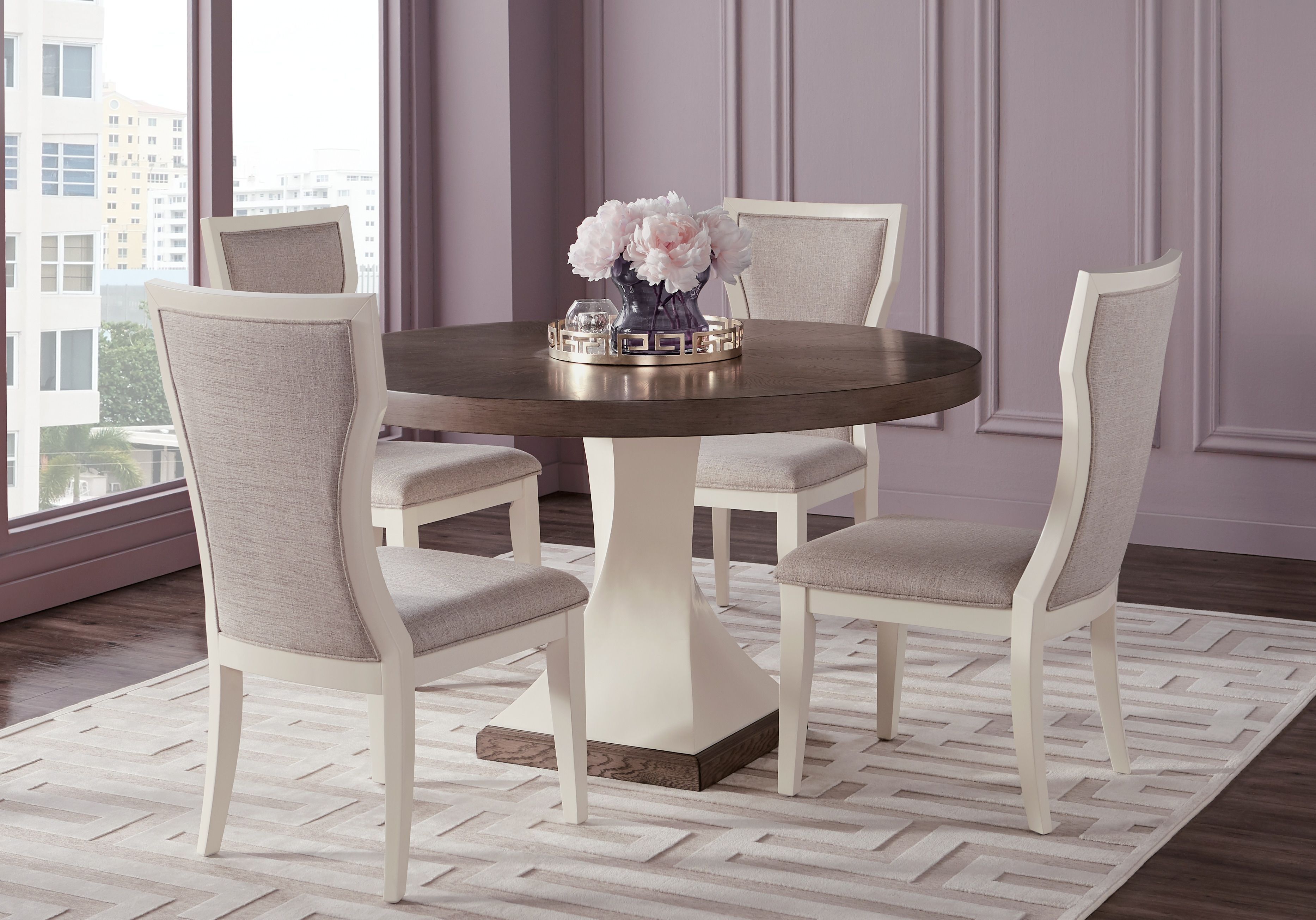 Sofia Vergara Santa Fiora White 5 Pc Round Dining Room In 2019 For Current Lamotte 5 Piece Dining Sets (View 7 of 20)
