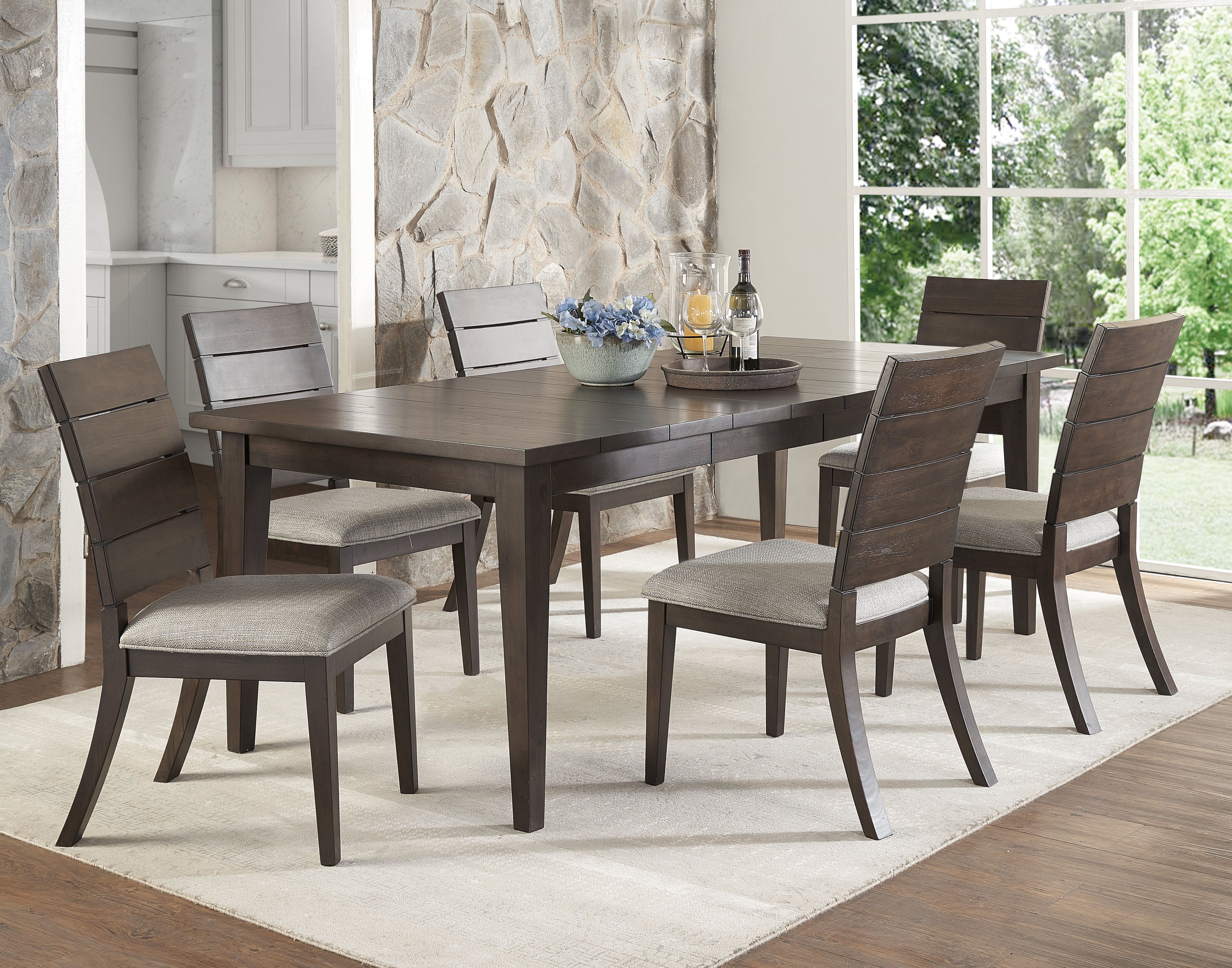 Wooton 7 Piece Extendable Dining Set Pertaining To 2018 Hanska Wooden 5 Piece Counter Height Dining Table Sets (Set Of 5) (View 4 of 20)