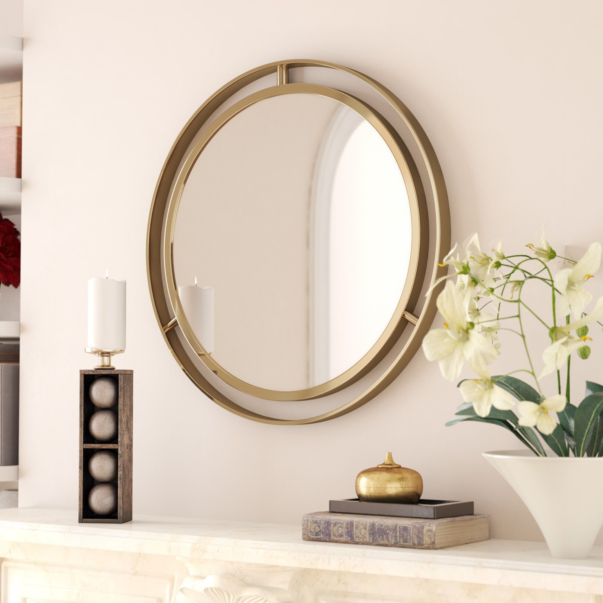 36 In Round Mirror | Wayfair Pertaining To Point Reyes Molten Round Wall Mirrors (View 12 of 20)