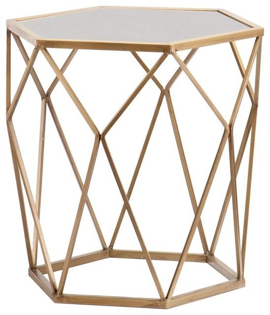Athena Geometric Accent Table – Contemporary – Side Tables Throughout Athena Glam Geometric Coffee Tables (View 11 of 25)