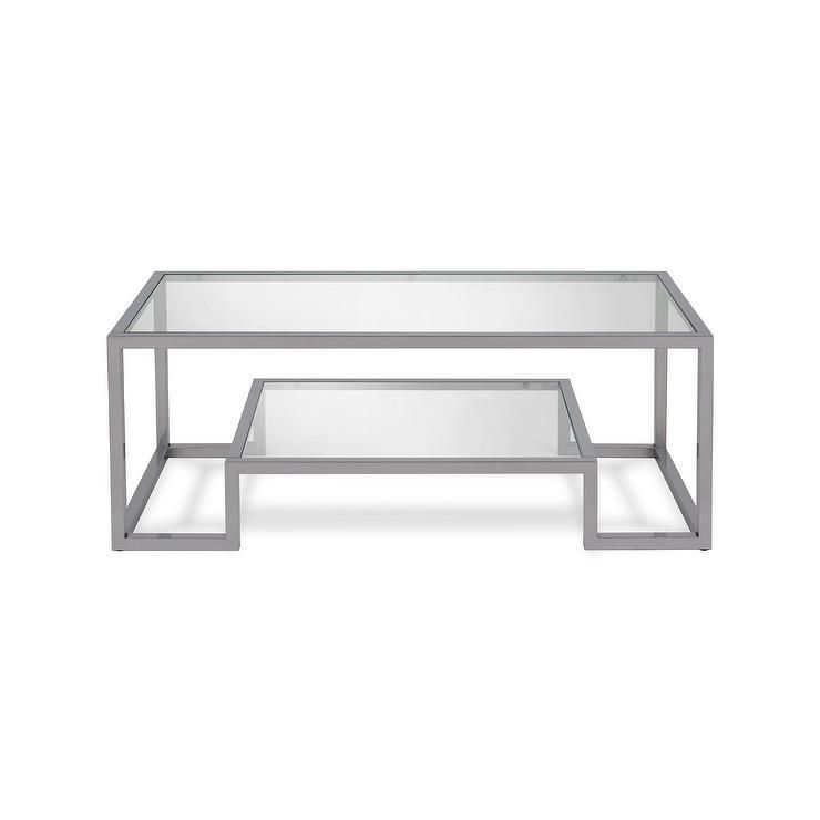 Athena Geometric Silver Metal Glass Coffee Table With Regard To Athena Glam Geometric Coffee Tables (View 3 of 25)
