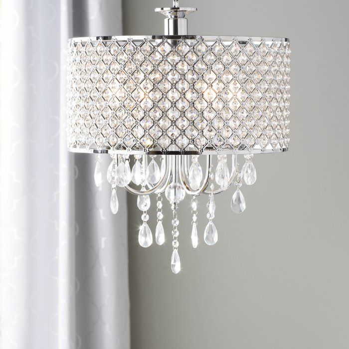 Aurore 4 Light Crystal Chandelier Pertaining To Mckamey 4 Light Crystal Chandeliers (View 11 of 20)