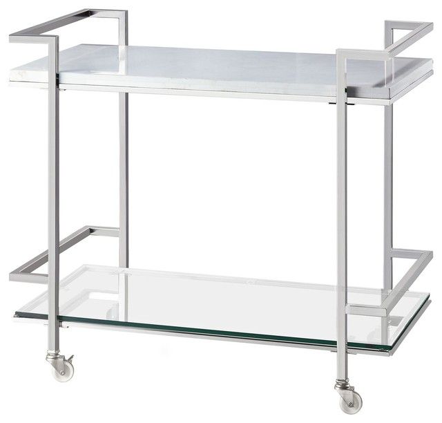 Bassett Mirror Velma Bar Cart For Velma Modern Satin Plated Coffee Tables (View 17 of 25)