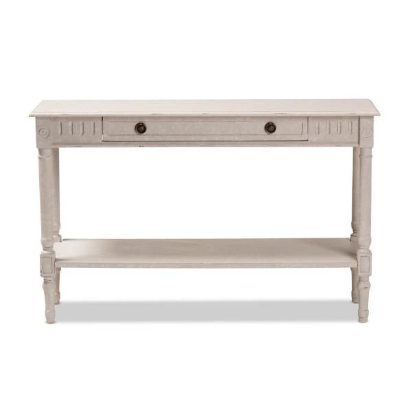 Baxton Studio Ariella Whitewashed Console Table 147 8190 Hd For Arella Ii Modern Distressed Grey White Coffee Tables (View 11 of 25)