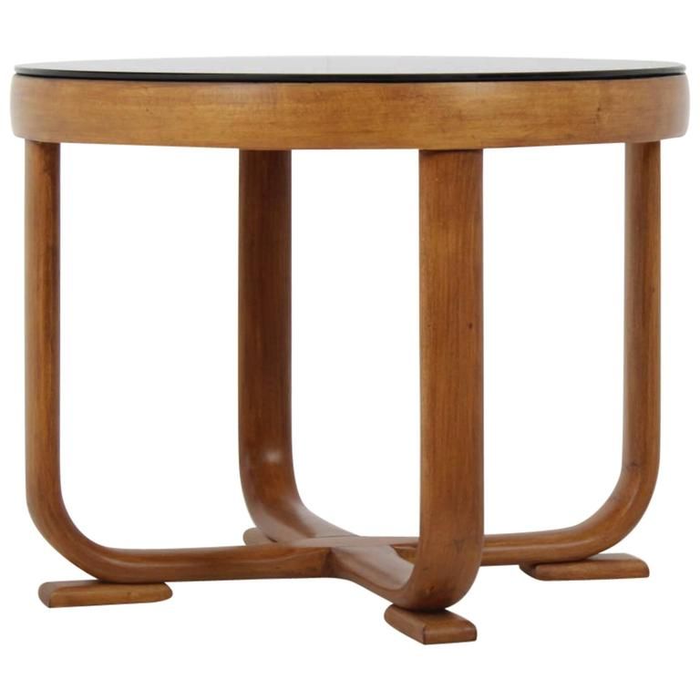 Bentwood End Table In Porch & Den Shilshole Tempered Glass Bentwood Accent Tables (View 14 of 47)
