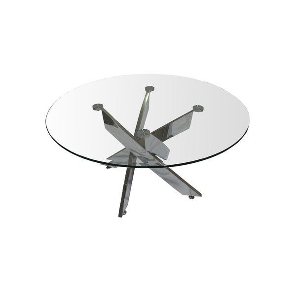 Best Master Furniture Silver Chrome And Glass Round Coffee Table For Propel Modern Chrome Oval Coffee Tables (View 10 of 25)
