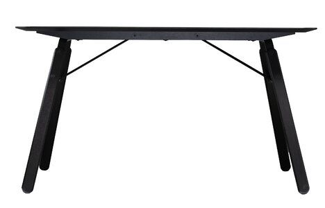 Brayden Studio Feathers Midcentury Modern Dining Table Regarding Copper Grove Obsidian Black Tempered Glass Apartment Coffee Tables (View 20 of 25)