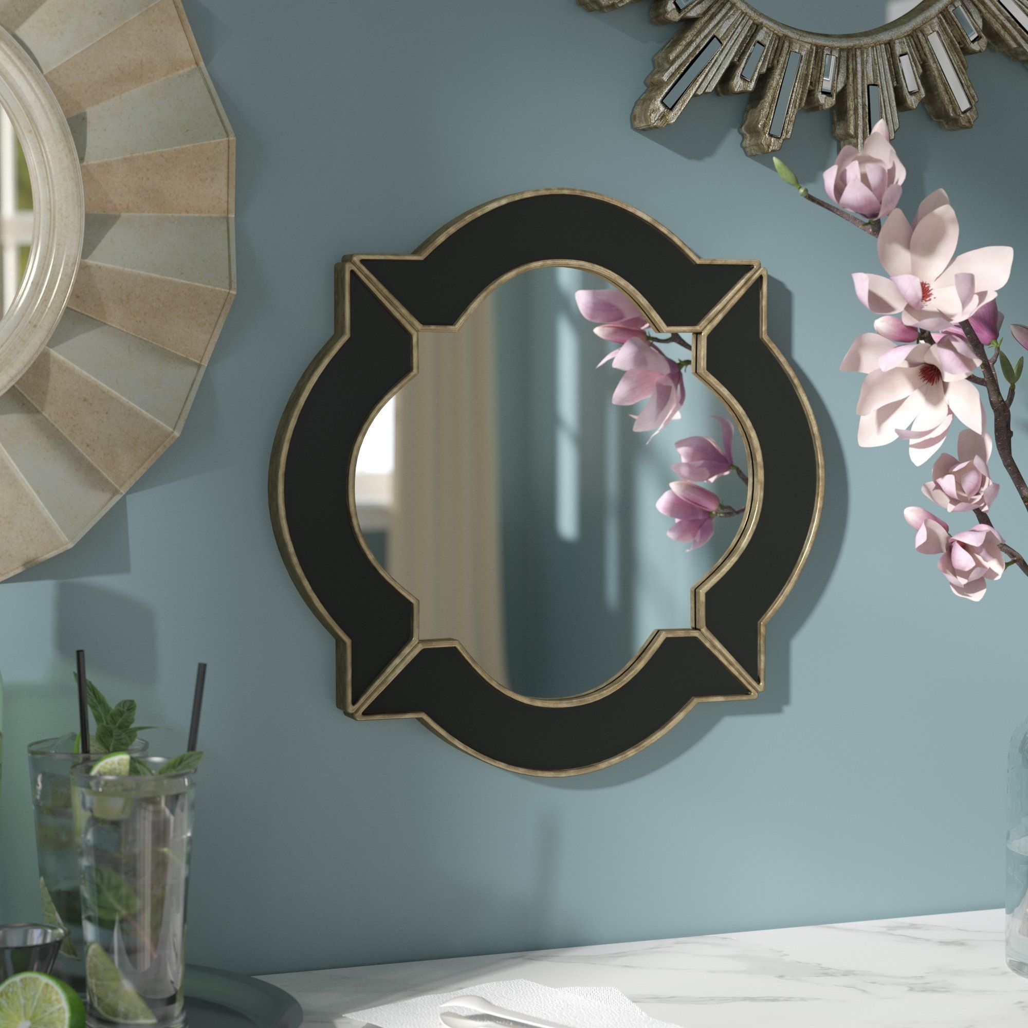 Carved Resin Mirror | Wayfair Throughout Gingerich Resin Modern & Contemporary Accent Mirrors (View 8 of 20)