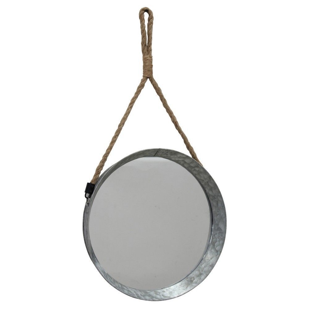 Ckk Home Decor Suspended Round Galvanized Wall Mirror With In Round Galvanized Metallic Wall Mirrors (View 9 of 20)