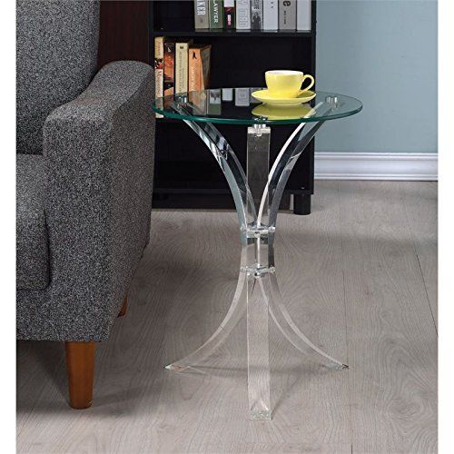 Coaster Company Of America Contemporary Acrylic Accent Table Regarding Velma Modern Satin Plated Coffee Tables (View 18 of 25)