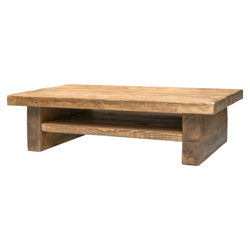 Coffee Table Design: Rustic Coffee Table With Shelf Solid Within Carbon Loft Fischer Brown Solid Birch And Iron Rustic Coffee Tables (View 18 of 25)