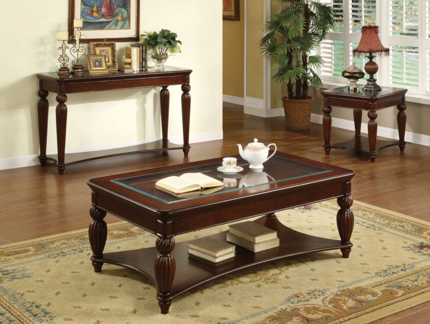Coffee Table Design: Windsor Dark Cherry Solid Wood Pc Table With Regard To Copper Grove Bowron Dark Cherry Coffee Tables (View 15 of 25)