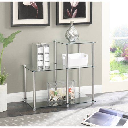 Convenience Concepts Designs2Go No Tools 3 Tier Glass Step Regarding Thalberg Contemporary Chrome Coffee Tables By Foa (View 47 of 50)