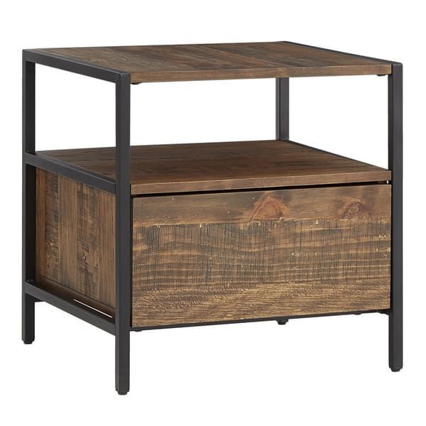 Corey 1 Drawer Rustic Brown End Tableinspire Q Modern Regarding Corey Rustic Brown Accent Tables (View 9 of 25)