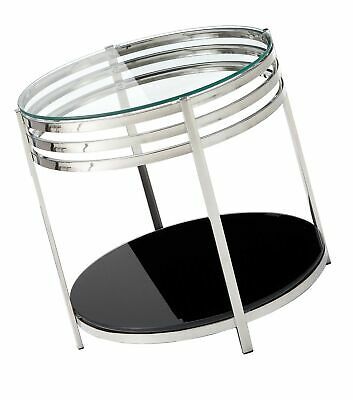 Cortesi Home Lavia Contemporary Two Tier Round Glass End Table 819122016123  | Ebay For Cortesi Home Remi Contemporary Chrome Glass Coffee Tables (View 17 of 25)