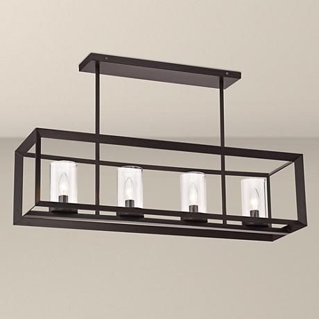 Cove Point 34 1/2" Wide Open Frame Rectangular Chandelier Pertaining To Sousa 4 Light Kitchen Island Linear Pendants (View 21 of 25)