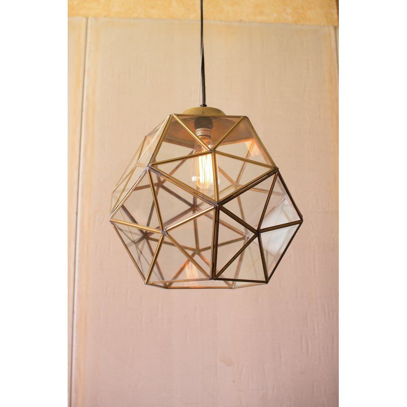 Edelman Glass 1 Light Lantern Pendant Within Hydetown 1 Light Single Geometric Pendants (View 19 of 25)