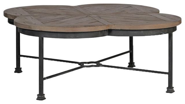 Edwin Rustic Quatrefoil Reclaimed Wood Iron Coffee Table Intended For Cosbin Rustic Bold Antique Black Coffee Tables (View 41 of 50)