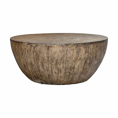 Faceted Large Round Wood Coffee Table | Modern Geometric Regarding Safavieh Anwen Geometric Wood Coffee Tables (View 25 of 50)
