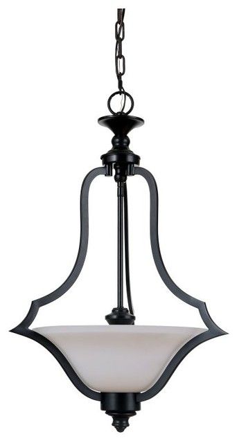 Gabriella 3 Light Pendant, Matte Black With White Frosted Glass Intended For Gabriella 3 Light Lantern Chandeliers (View 15 of 20)