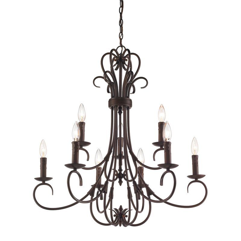 Gaines 9 Light Candle Style Chandelier With Regard To Gaines 9 Light Candle Style Chandeliers (View 1 of 20)