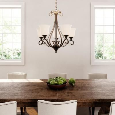 Hampton Bay – Chandeliers – Lighting – The Home Depot Within Freemont 5 Light Kitchen Island Linear Chandeliers (View 18 of 20)
