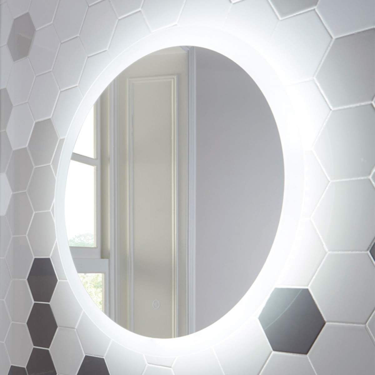 Harbour Glow Round Led Mirror With Demister Pad – 800Mm Intended For Celeste Frameless Round Wall Mirrors (View 15 of 20)