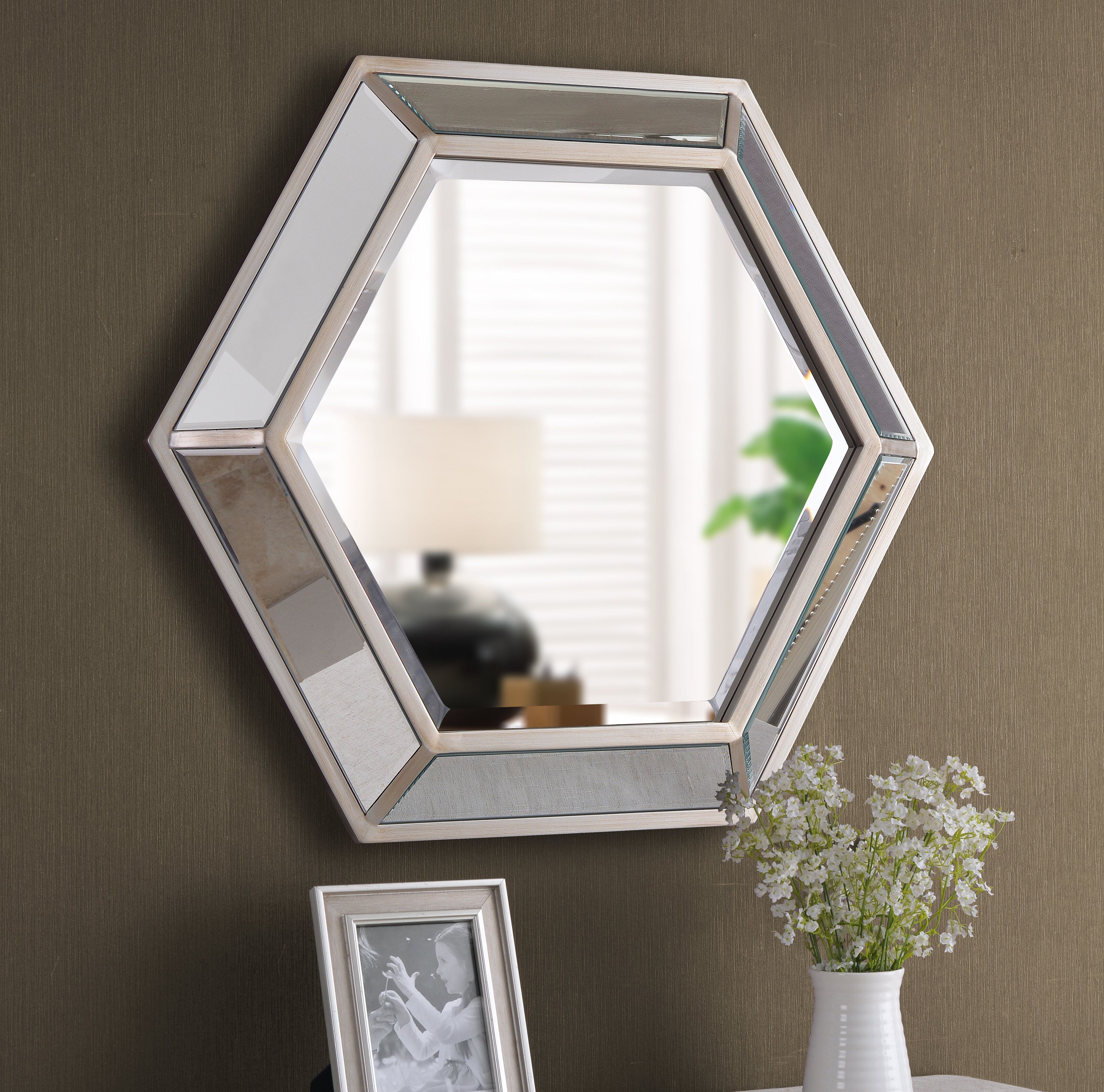 Hexagon Mirror | Wayfair (View 14 of 20)