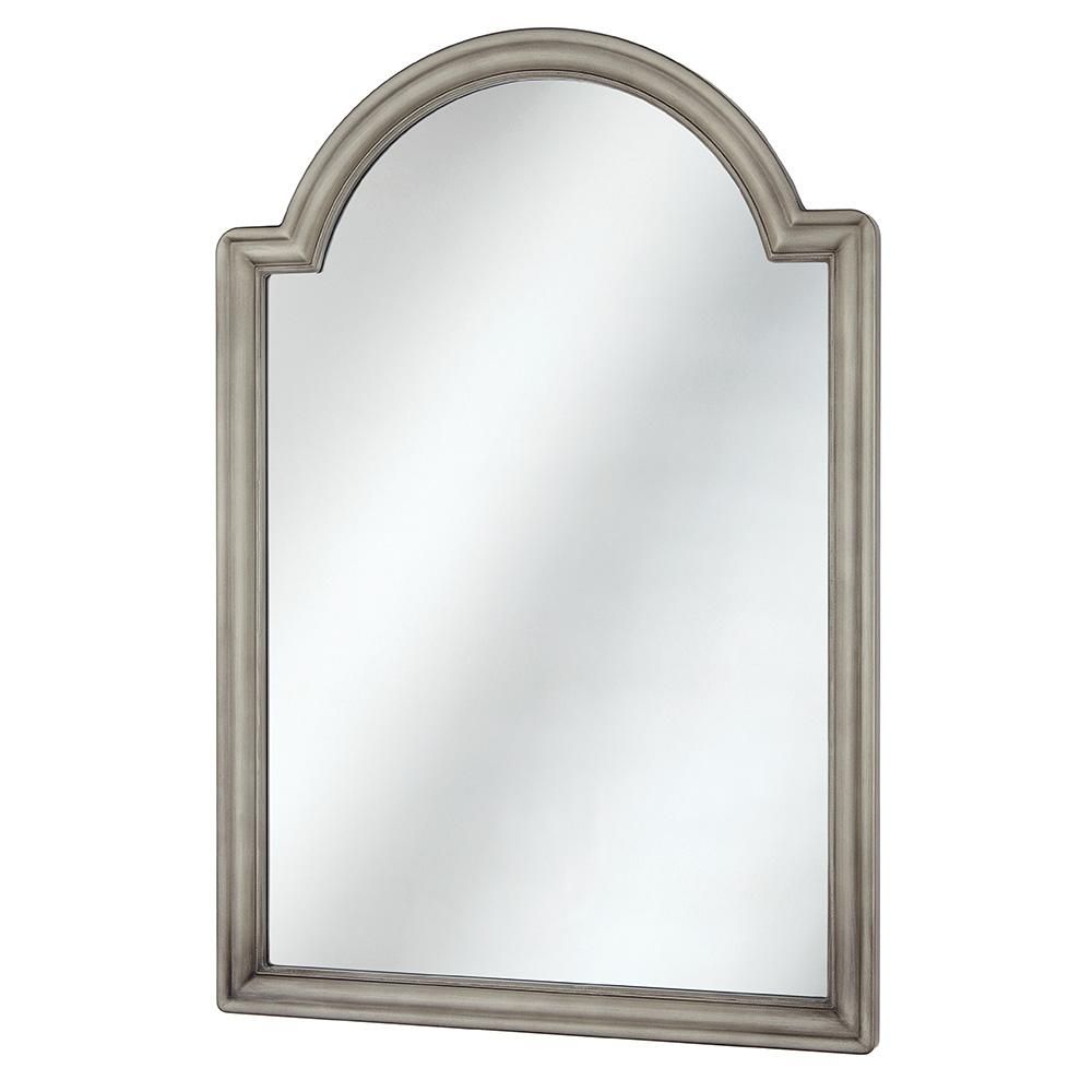Home Decorators Collection 22 In. X 32 In. Framed Fog Free Arch Mirror In  Pewter In Arch Vertical Wall Mirrors (Photo 7 of 20)