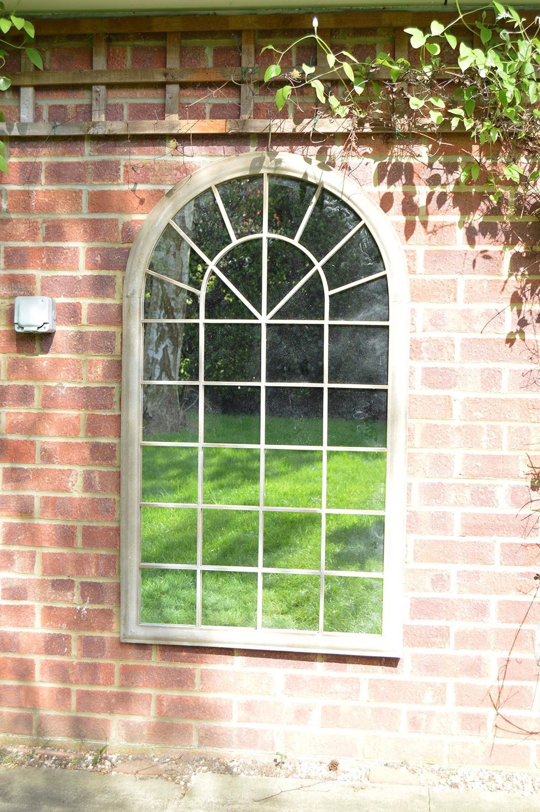 Honiton Ivory Cream Victorian Indoor Outdoor Garden Wall Mirror 130X76 Cm With Regard To Window Cream Wood Wall Mirrors (View 20 of 20)