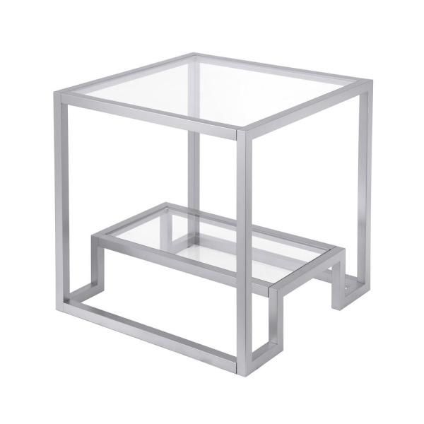 Hudson&canal Athena Side Table In Silver St0132 – The Home Depot In Athena Glam Geometric Coffee Tables (View 9 of 25)