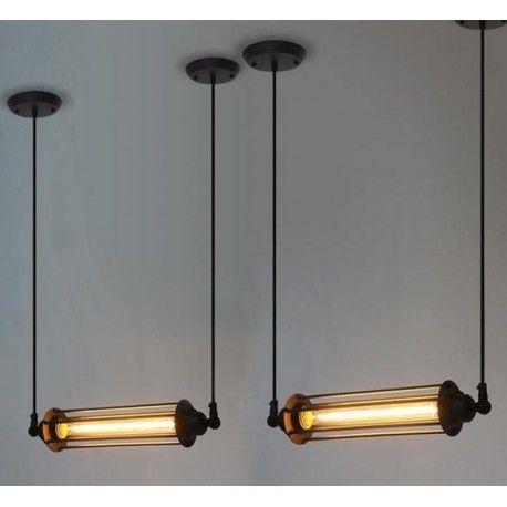 Industrial Vintage Edison 1 Tube Filament Bulb Pendant Lamp . Free  Worldwide Delivery. Custom Designer Lighting Solution (View 17 of 25)