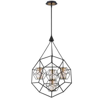 Kenroy Home Arne 5 Light Black Chandelier With Black Shade With Regard To Blanchette 5 Light Candle Style Chandeliers (View 15 of 20)