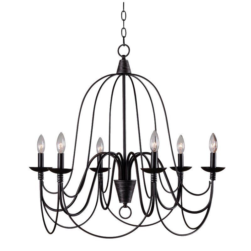 Kollman 6 Light Candle Style Chandelier With Regard To Gaines 9 Light Candle Style Chandeliers (View 11 of 20)