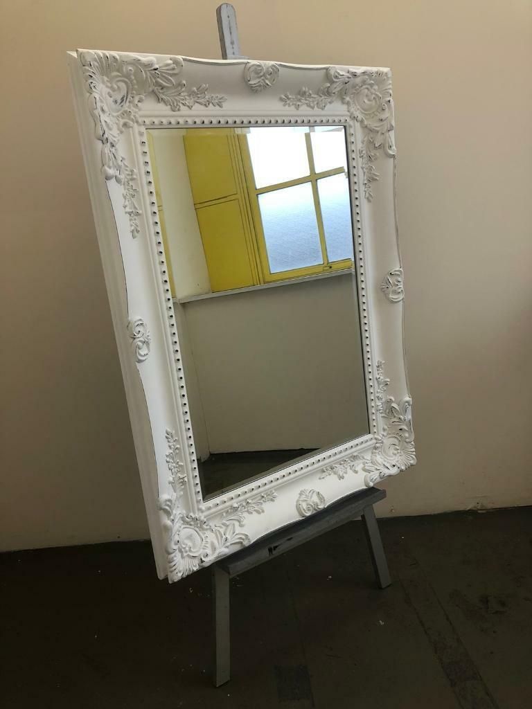 Large Chic Cream Framed Wall Mirror | In Brighton, East Sussex | Gumtree In Window Cream Wood Wall Mirrors (View 12 of 20)