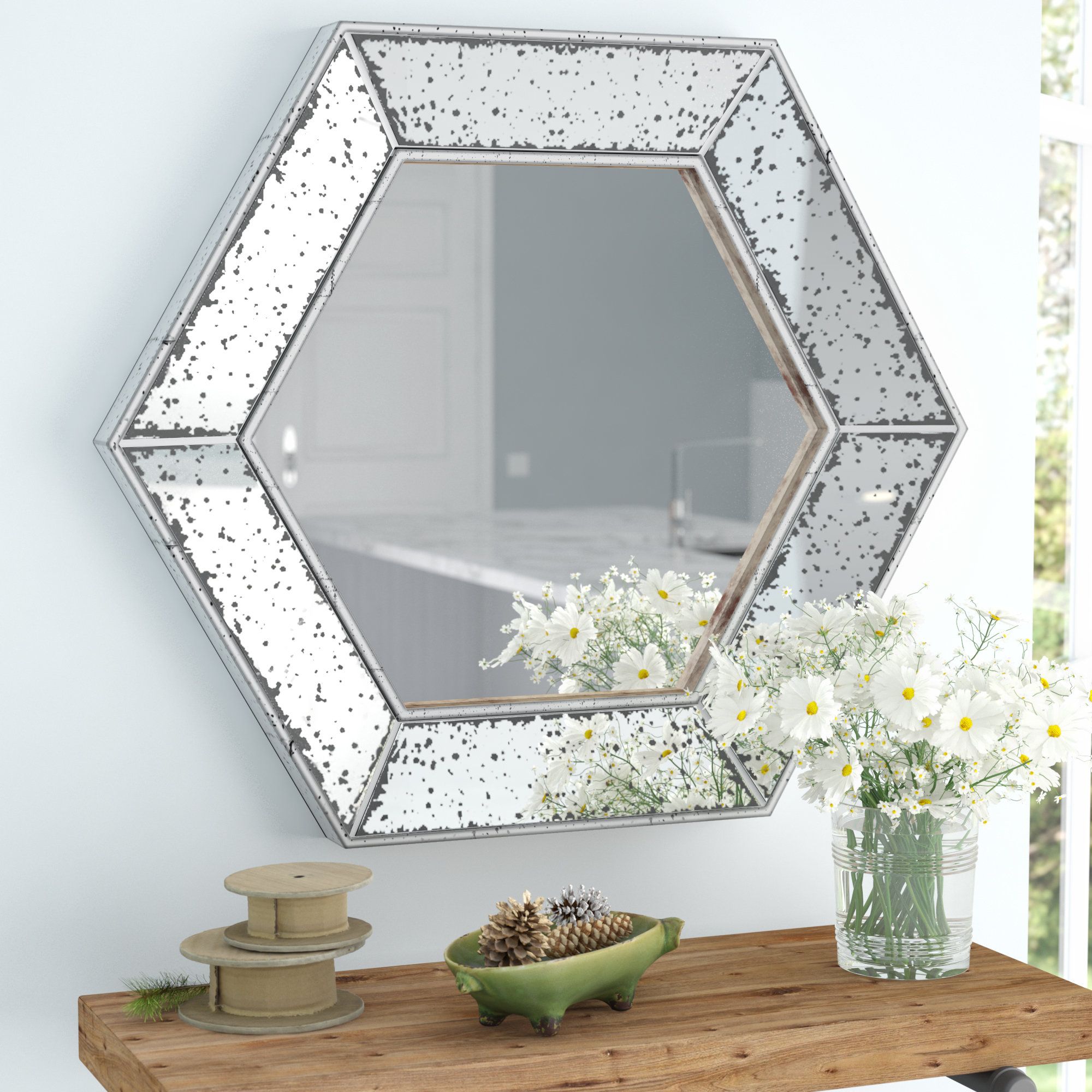 Lark Manor Gia Hexagon Accent Mirror Within Gia Hexagon Accent Mirrors (View 2 of 20)