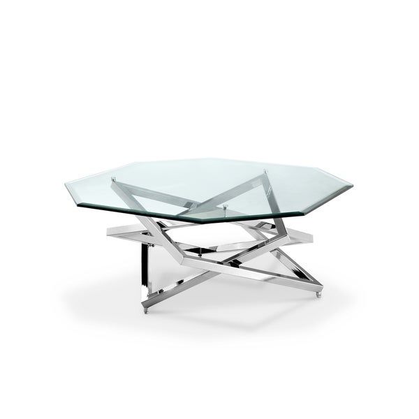 Lenox Square Modern Chrome Metal And Glass Coffee Table In Propel Modern Chrome Oval Coffee Tables (View 6 of 25)