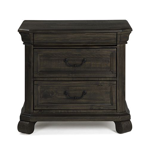 Magnussen Home Bellamy Traditional Peppercorn 3 Drawer Nightstand With Regard To Bellamy Traditional Weathered Peppercorn Storage Coffee Tables (View 24 of 25)