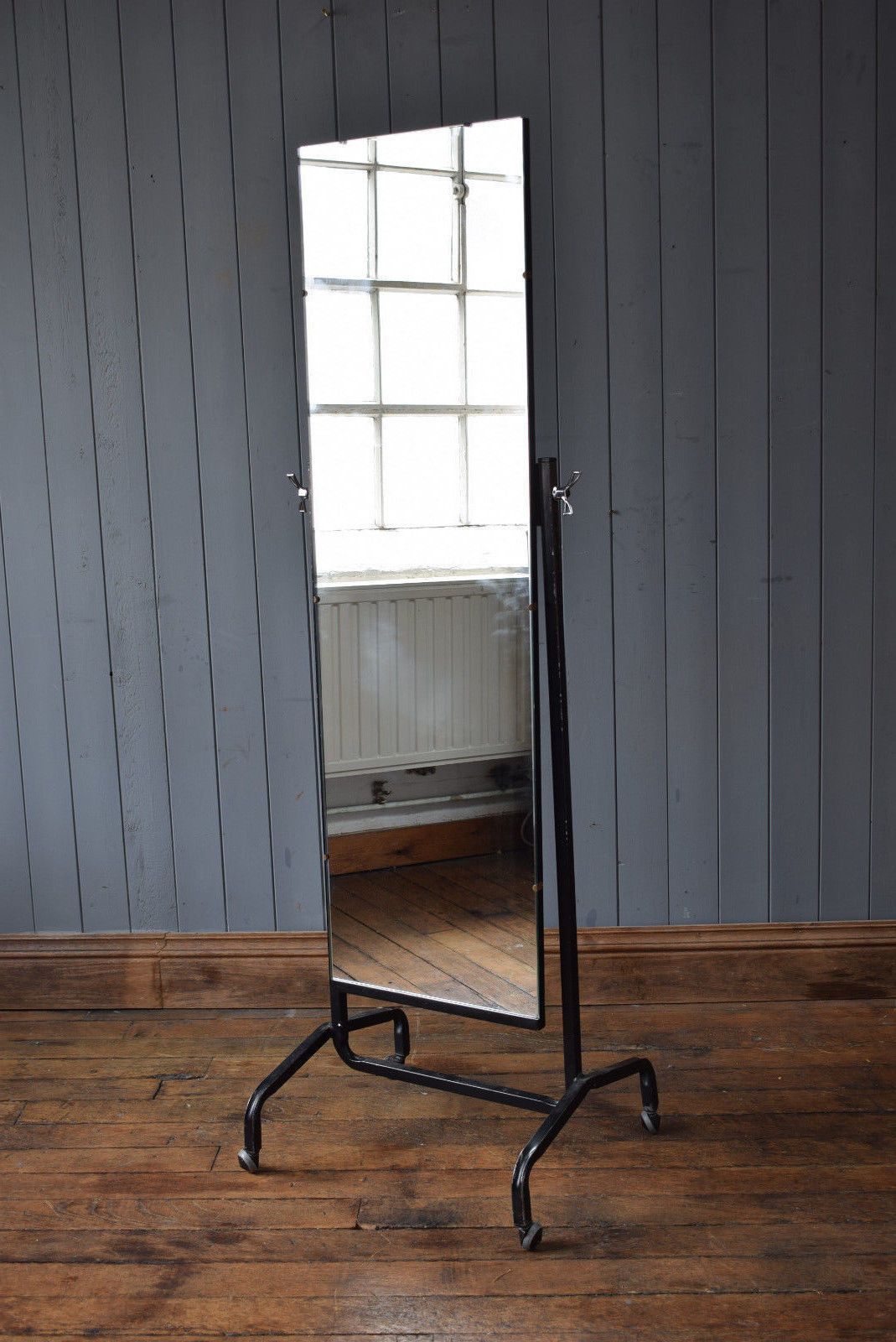 Mid Century Metal Freestanding Full Length Cheval Mirror Industrial Within Industrial Full Length Mirrors (View 19 of 20)