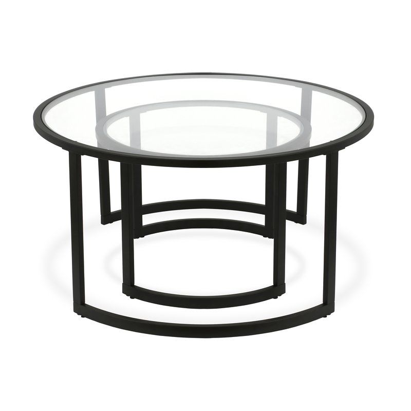 Mitera 2 Piece Coffee Table Set In Mitera Round Metal Glass Nesting Coffee Tables (View 16 of 25)