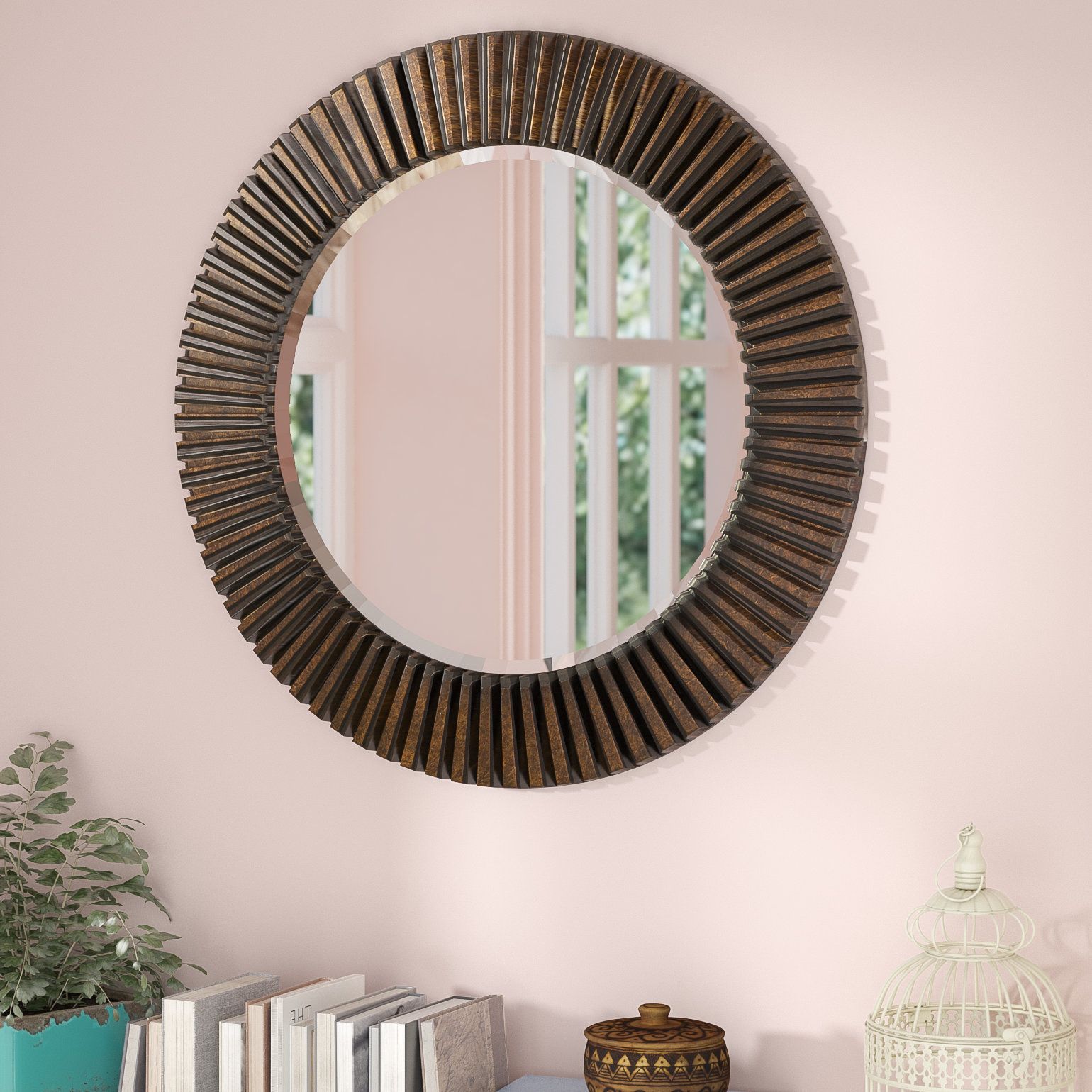 Modern Large & Oversized (Over 32" High) Round Wall Mirrors In Brynn Accent Mirrors (View 17 of 20)