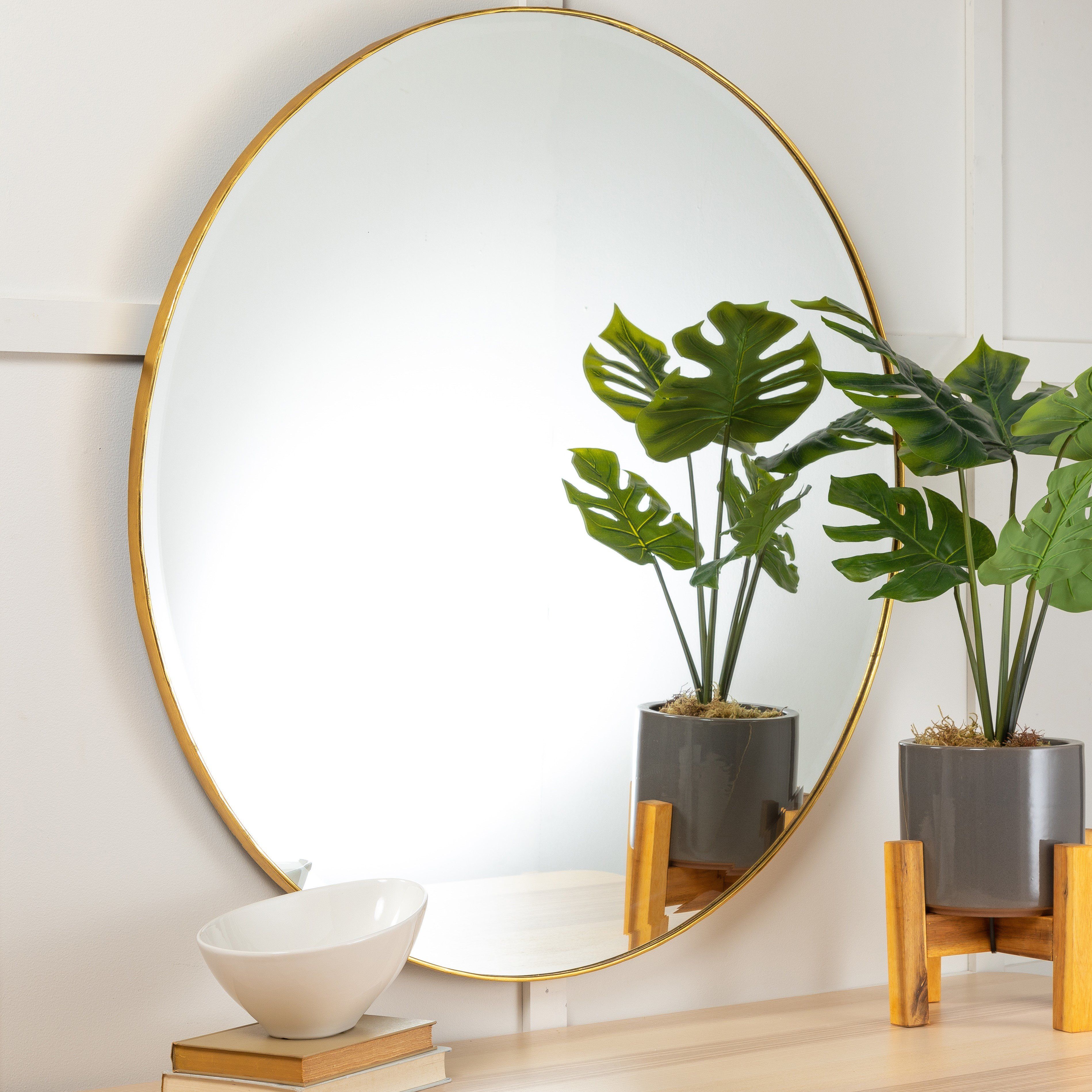Modern Large & Oversized (Over 32" High) Round Wall Mirrors Throughout Brynn Accent Mirrors (View 20 of 20)